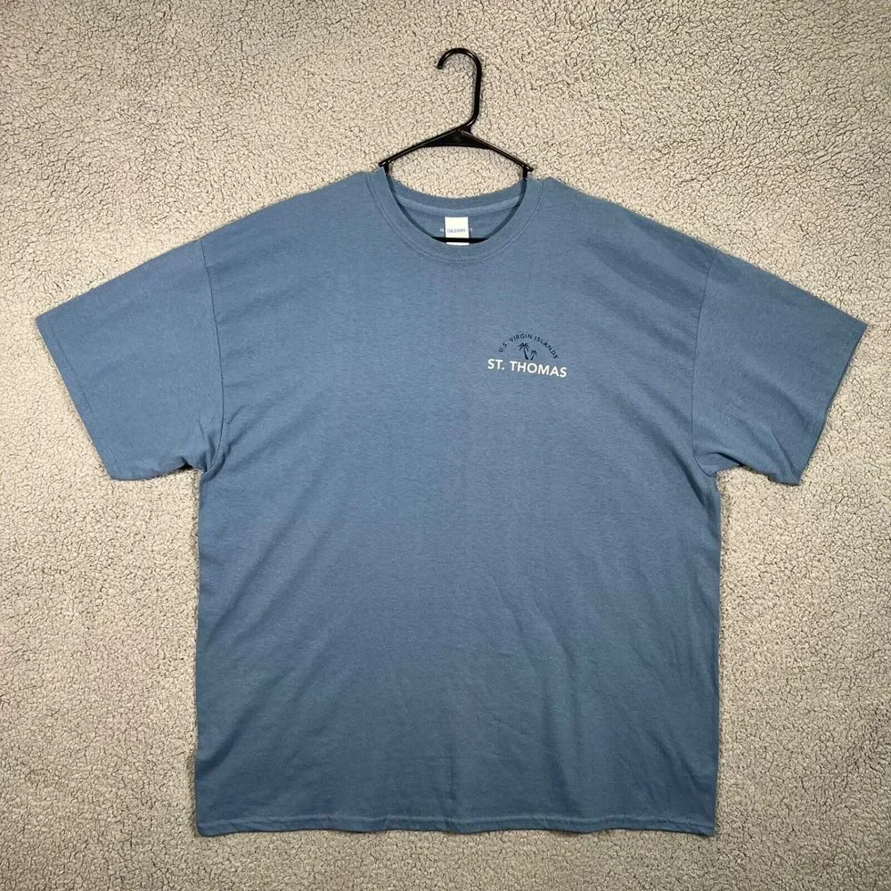 Princess Cruises Shirt Mens 2XL XXL Blue St. Thomas US Virgin Island‎ Crewneck